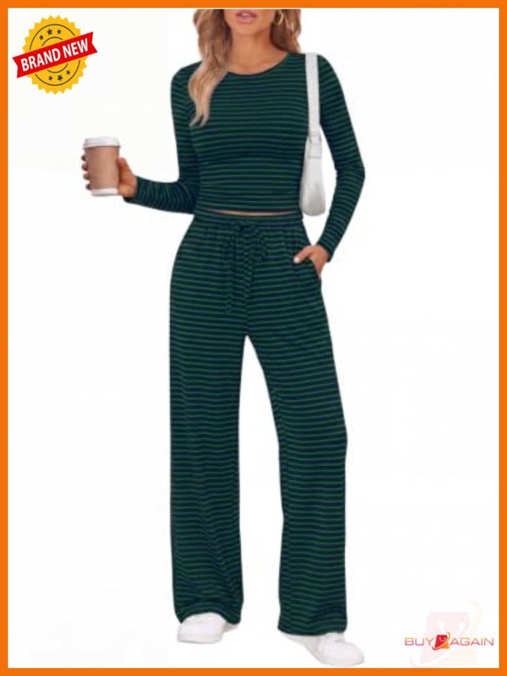 Rayon Spandex Lounge Set Long Sleeve Wide Leg Pants Matching Two Piece